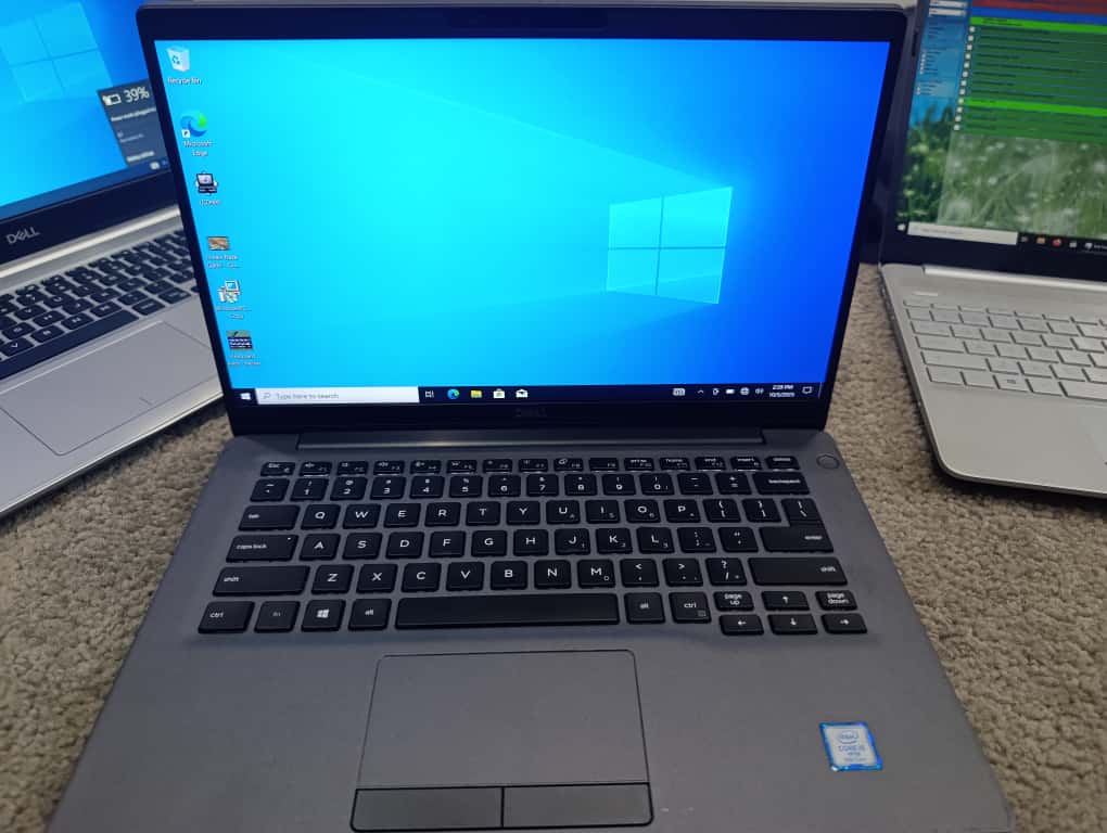 Dell Latitude 7400 backlit keyboard close up