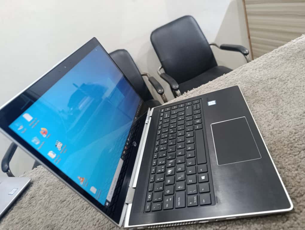 HP x360 keyboard and touchpad close-up